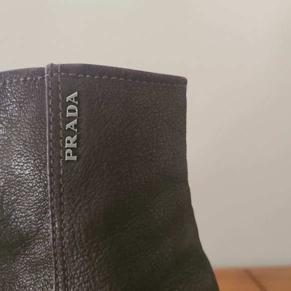 Brown Leather Prada Ankle Boots - Picture 6 of 8